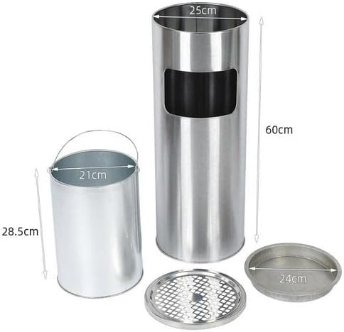 XUANYU 2er-Set 30 liter Mülleimer mit Aschenbecher Standaschenbecher für Draussen Herausnehmbarem Ab