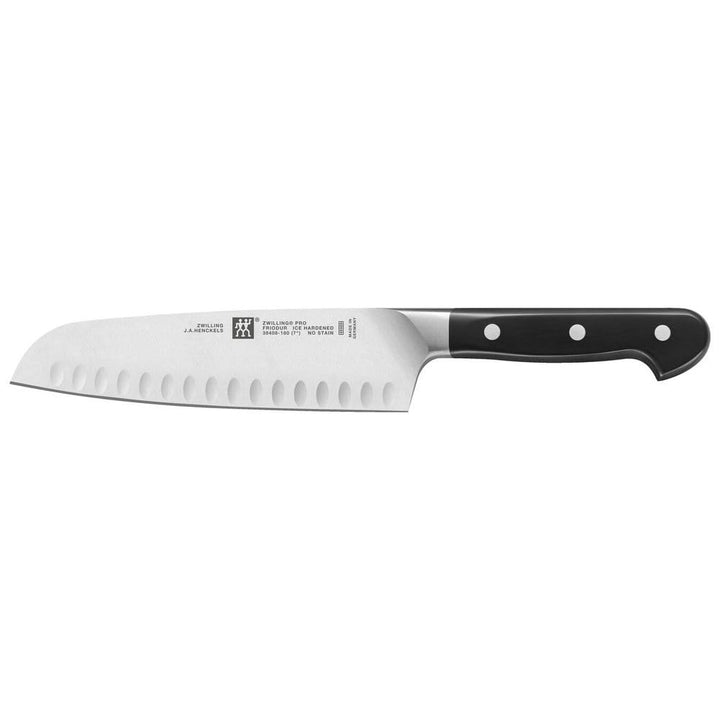ZWILLING Pro Santokumesser, 18 cm, Klinge mit Kullen, Rostfreier Spezialstahl, Razor-Edge-Veredlung,