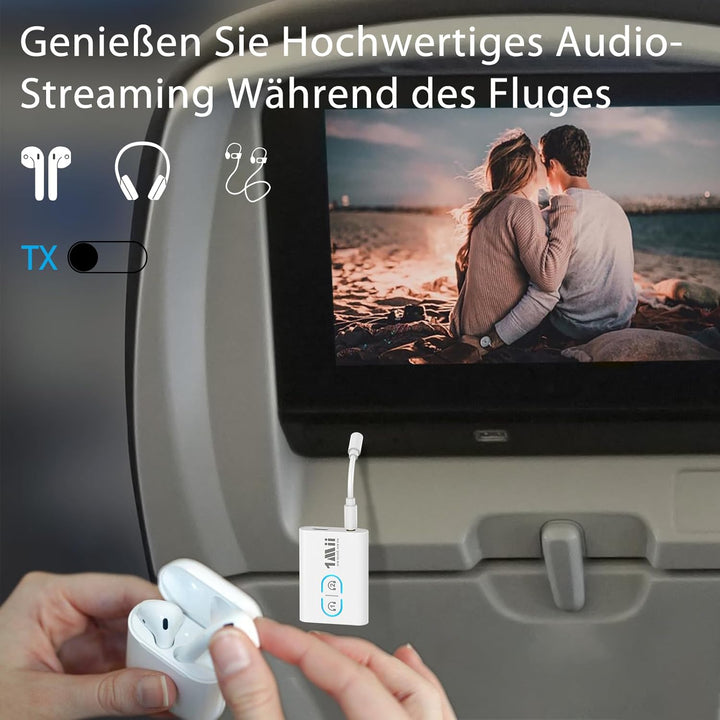 1Mii Bluetooth 5.3 Adapter für TV, 2-in-1-Bluetooth Sender Empfänger, aptX-Adaptive &amp; HD Kabellos Au
