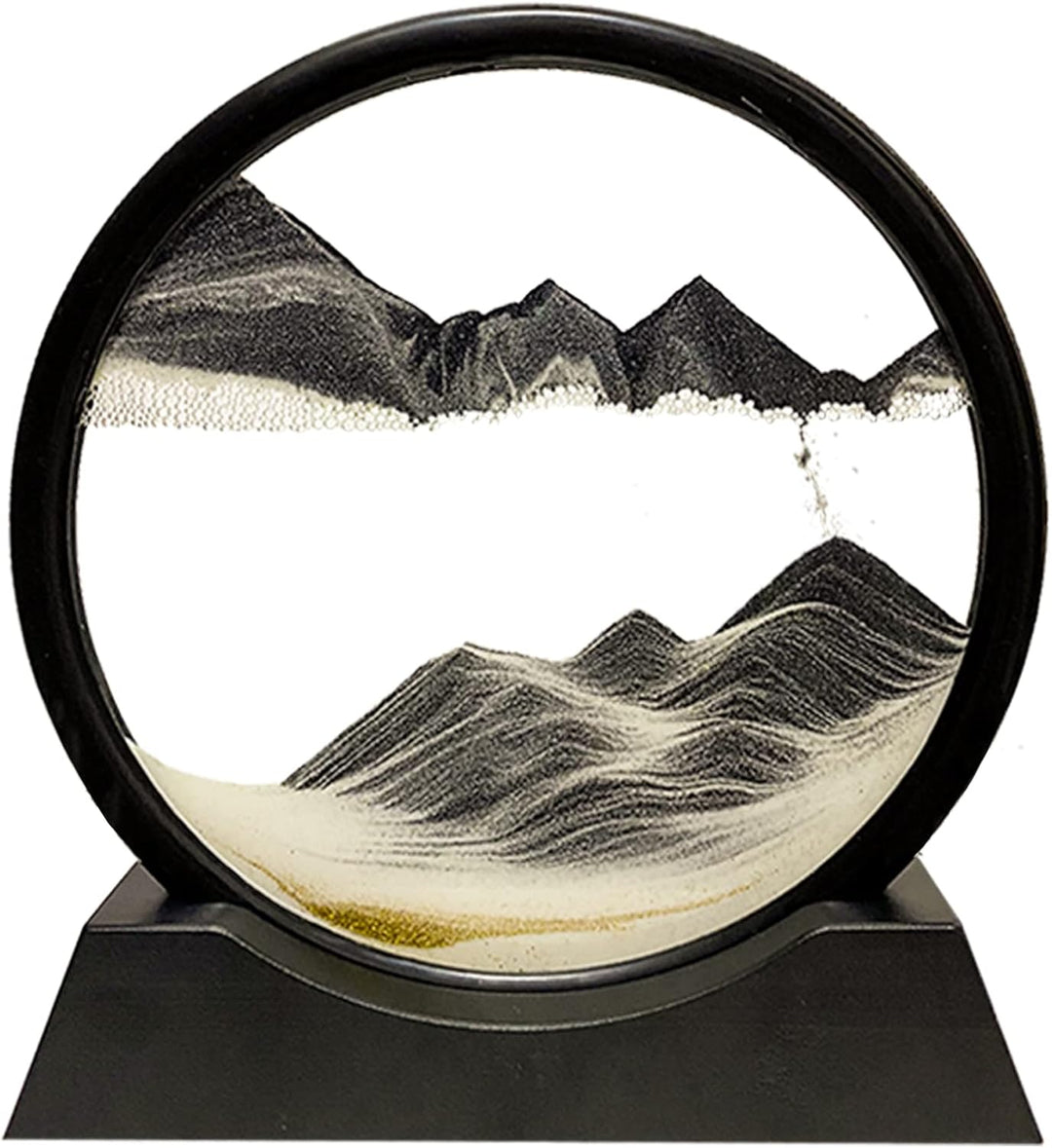 Yuomiker Fliessende Sandmalerei - Dynamisch 3D Sandbilder zum Drehen, Bewegliche Sandkunst runder Gl