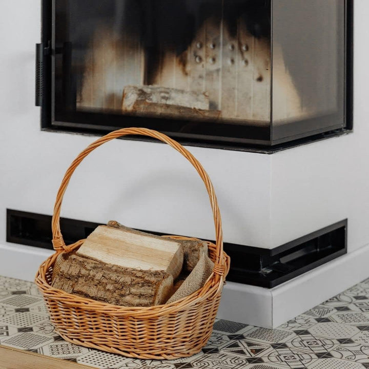 Creative Home Oval Einkaufskorb Weidenkorb Schrägem mit Henkel | 45 x 32 x 43 cm (+/- 1 cm) | Gross