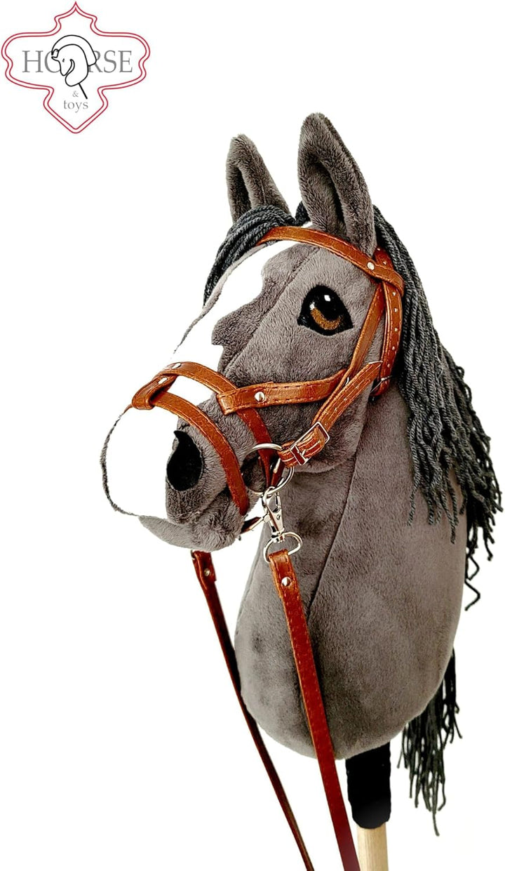 Hobby Horse Hobbypferd gross A3 (Pferd auf einem Stock) komplett mit Geschirr wie auf dem Foto (Blau
