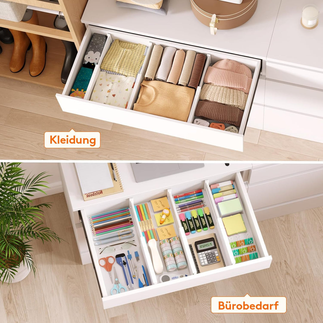 Lifewit 4er Set Kunststoff Schubladentrenner für Innenlänge 27–40cm & Höhe＞10.5cm Schubladen, Verste