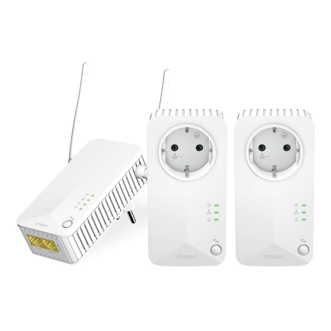 STRONG Powerline Wi-Fi 600 Triple Pack | enthält 2 Powerline 600 Adapter und einen Powerlan WLAN 600