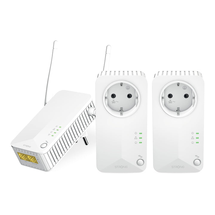 STRONG Powerline Wi-Fi 600 Triple Pack | enthält 2 Powerline 600 Adapter und einen Powerlan WLAN 600
