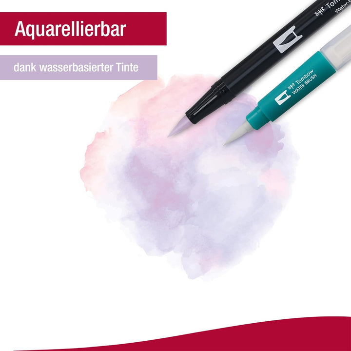 Tombow ABT-18P-5 Fasermaler Dual Brush Pen mit zwei Spitzen 18er Set, pastellfarben