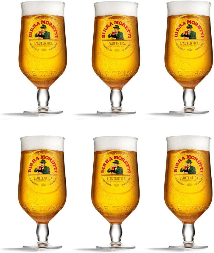 Birra Moretti Pint-Gläser, 6 Stück