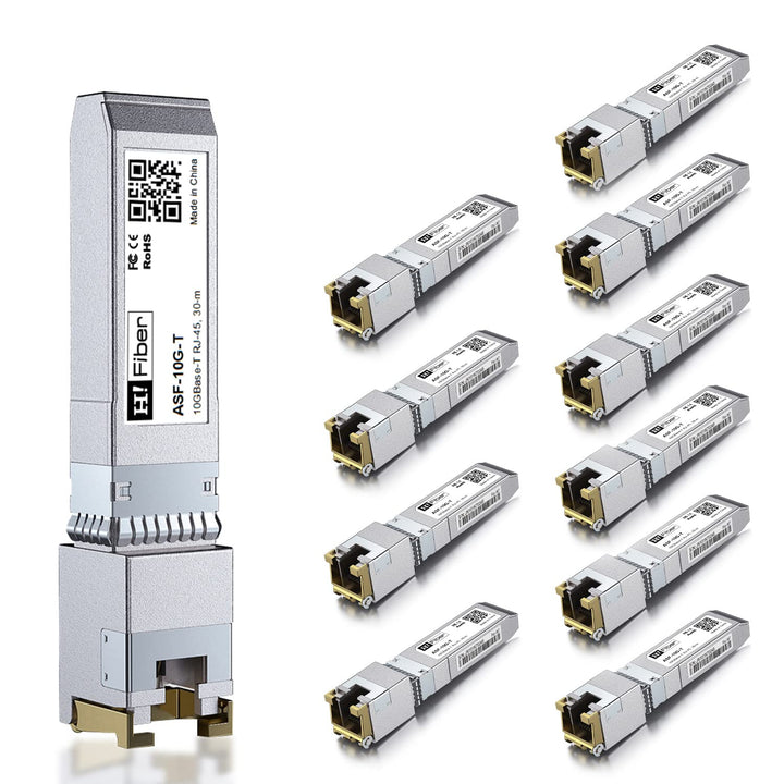 HiFiber 10Gb SFP+ RJ45 Transceiver, 10Gbase-T SFP+ Ethernet Kupfer Modul unterstützt 10G/5G/2,5G, CA