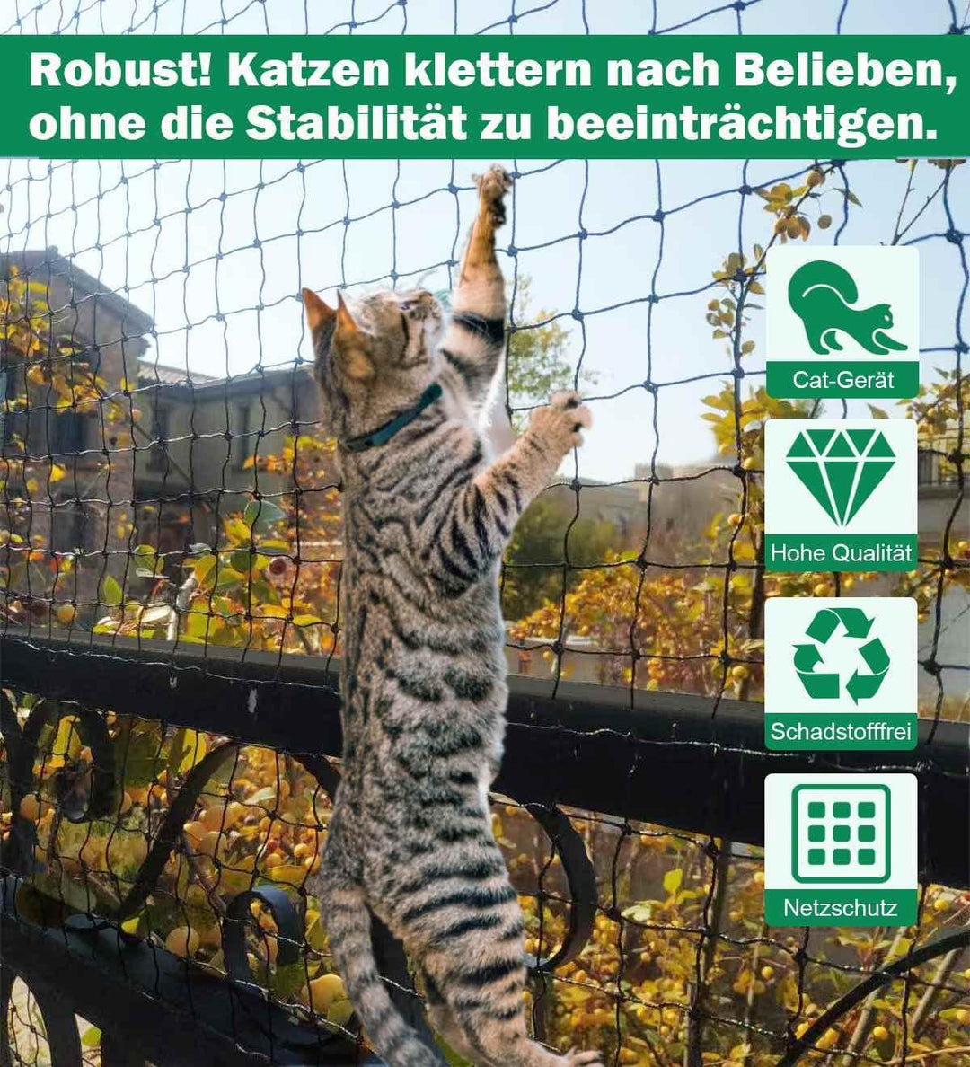 Tatamiyya Katzennetz für Balkon, 12x3m Katzennetz Drahtverstärkt ist Robust UV-Beständig &amp; Witterung