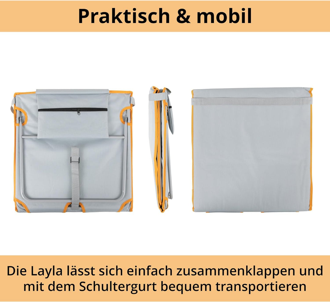 Stagecaptain Beachmatte “Layla” - Gepolsterte Strandmatte mit Kopfkissen - Stufenlos verstellbare Rü