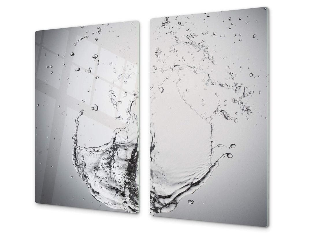 Küchenbrett aus Hartglas und Induktionskochplattenabdeckung – Schneideplatten SINGLE mit 60 x 52 cm