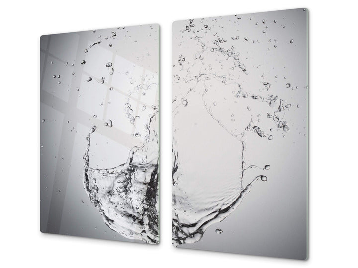 Küchenbrett aus Hartglas und Induktionskochplattenabdeckung – Schneideplatten SINGLE mit 60 x 52 cm