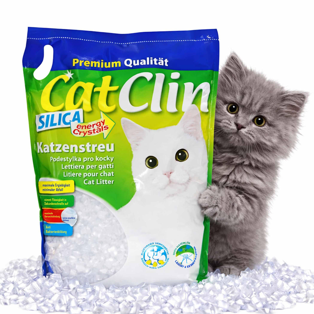 Catclin 8 x 8 l = 64 L Magic SILIKAT KATZENSTREU-PowerCat STREU-Forever CLEAN