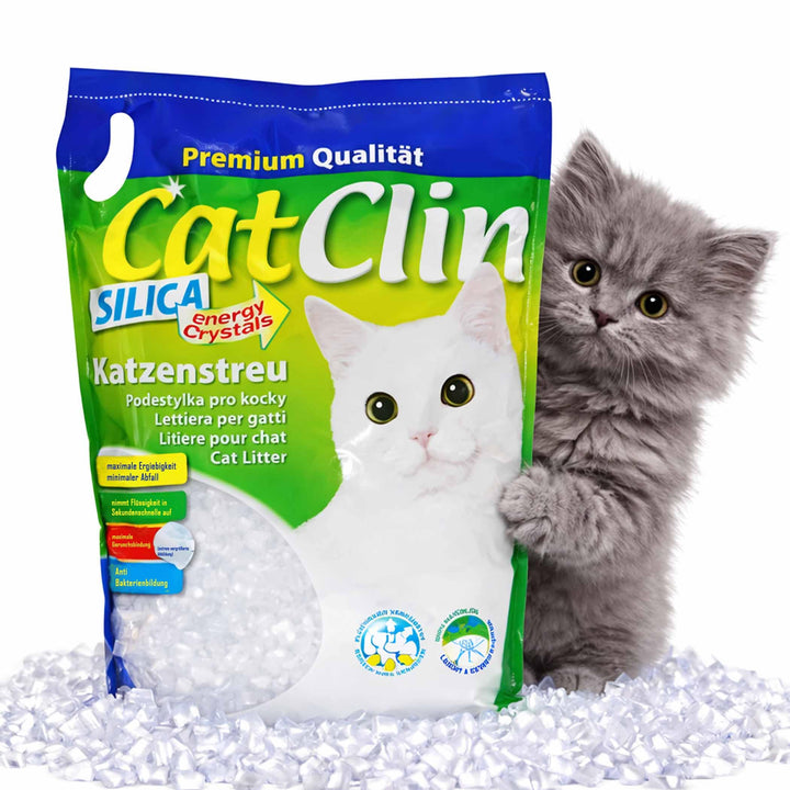 Catclin 8 x 8 l = 64 L Magic SILIKAT KATZENSTREU-PowerCat STREU-Forever CLEAN
