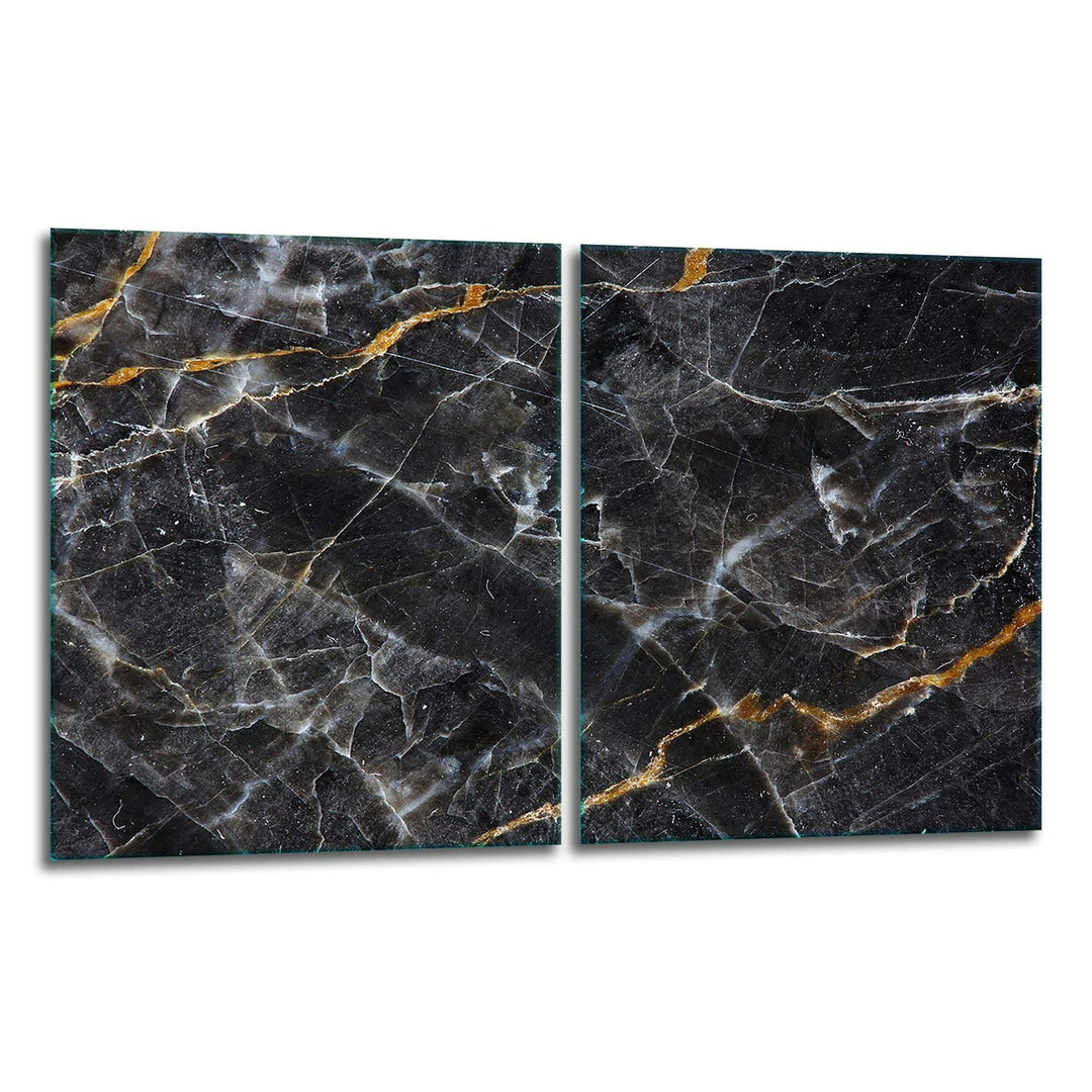 TMK | Herdabdeckplatten Set 2x40x52 cm Ceranfeld Abdeckung Glas Spritzschutz Abdeckplatte Glasplatte