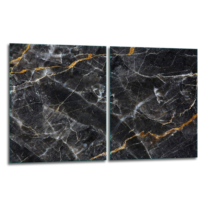 TMK | Herdabdeckplatten Set 2x40x52 cm Ceranfeld Abdeckung Glas Spritzschutz Abdeckplatte Glasplatte