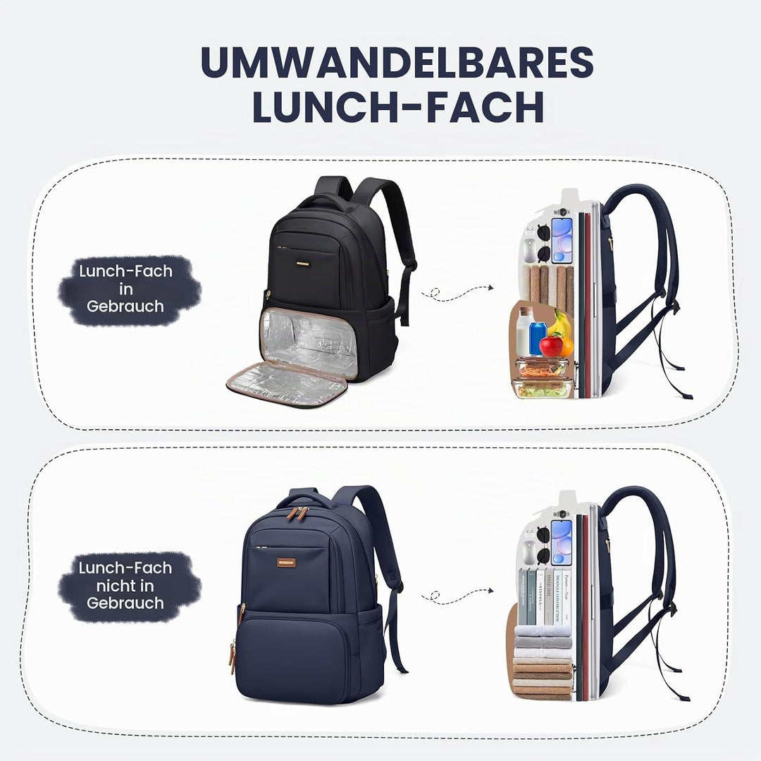 GOLF SUPAGS Lunch Rucksack, 16 Zoll Laptop Rucksack Schulrucksack mit Lsoliertes Kühltasche für Arbe