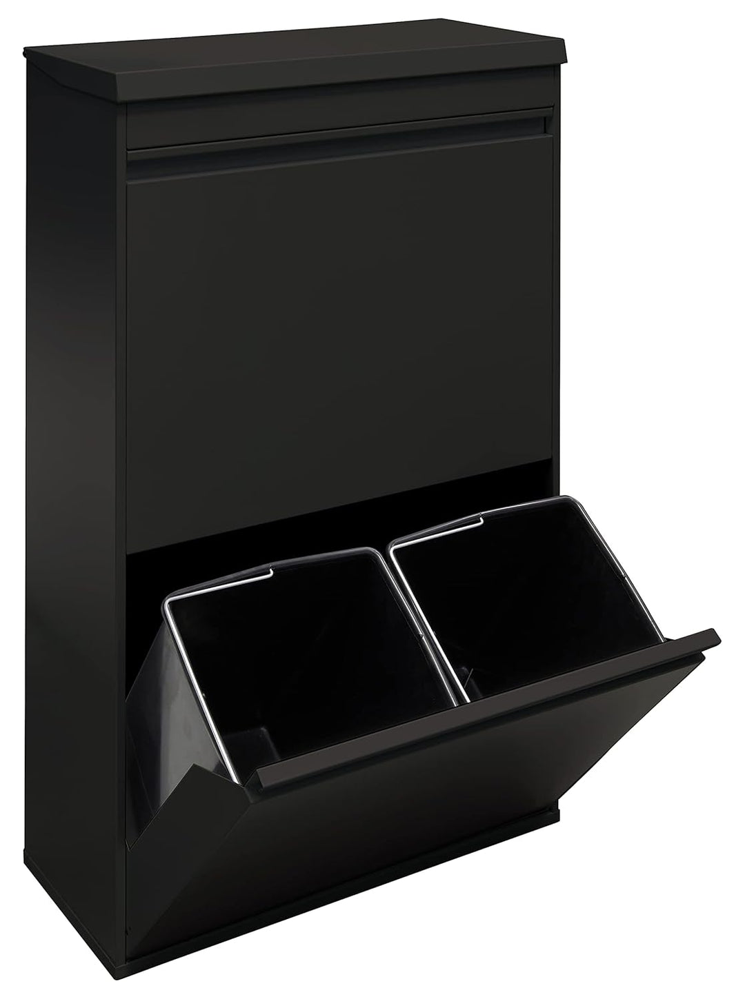 ARREGUI Top CR626-B Mülltrennsystem aus Stahl mit Aufbewahrungsbox mit Deckel | 4 Fächer Mülleimer f