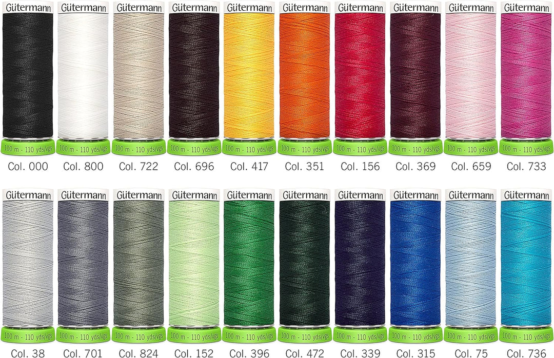 Gütermann creativ Nähfaden-Set rPET mit 20 Spulen Allesnäher 100 m aus 100 Prozent recyceltem Polyes