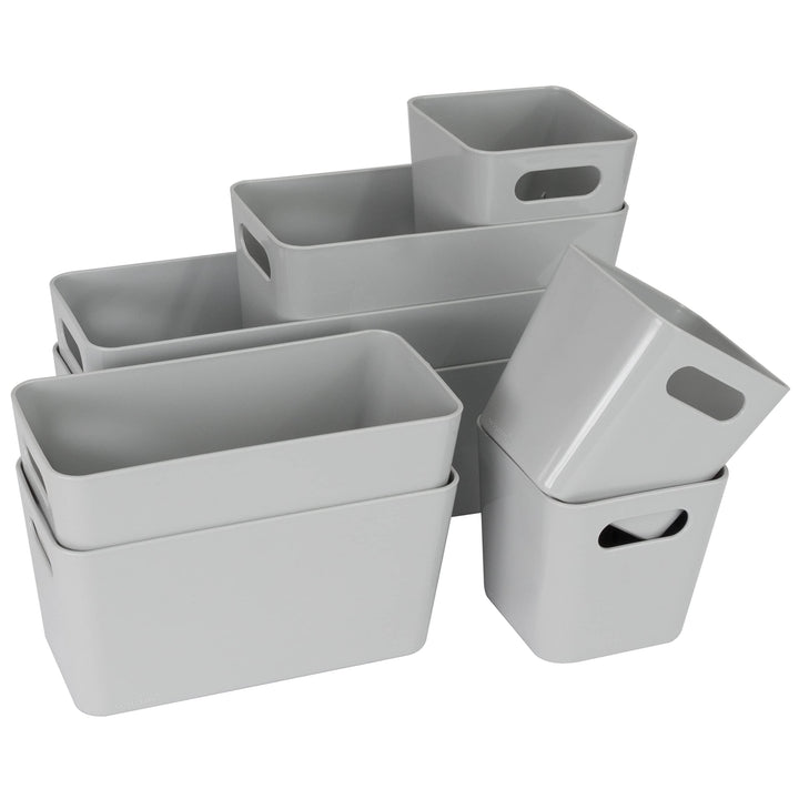 8 Teile Organizer Set - 10 cm hoch - grau - Boxen in 3 Grössen - Schubladeneinsatz - passend für Sch