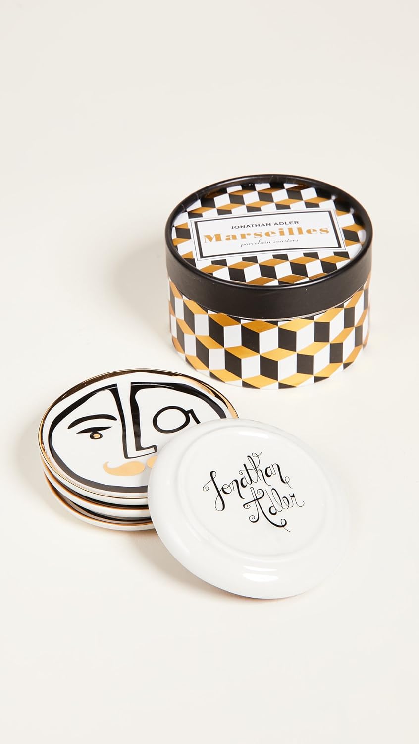 Jonathan Adler Marseilles Untersetzer Schwarz, Schwarz