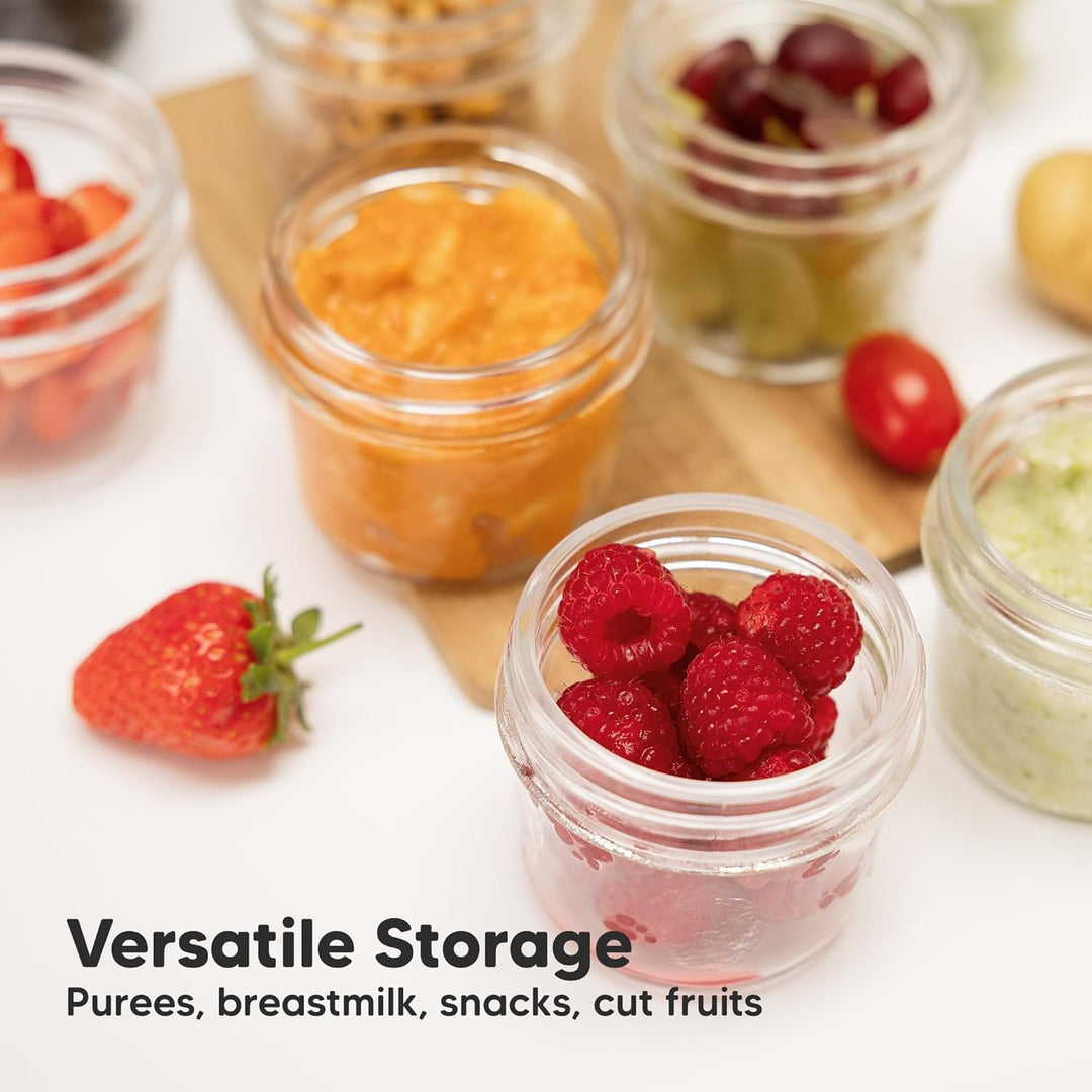 KeaBabies 12er-Pack Babynahrung Aufbewahrung Glas - Leckfest, Mikrowellengeeignet Baby Nahrungsbehäl