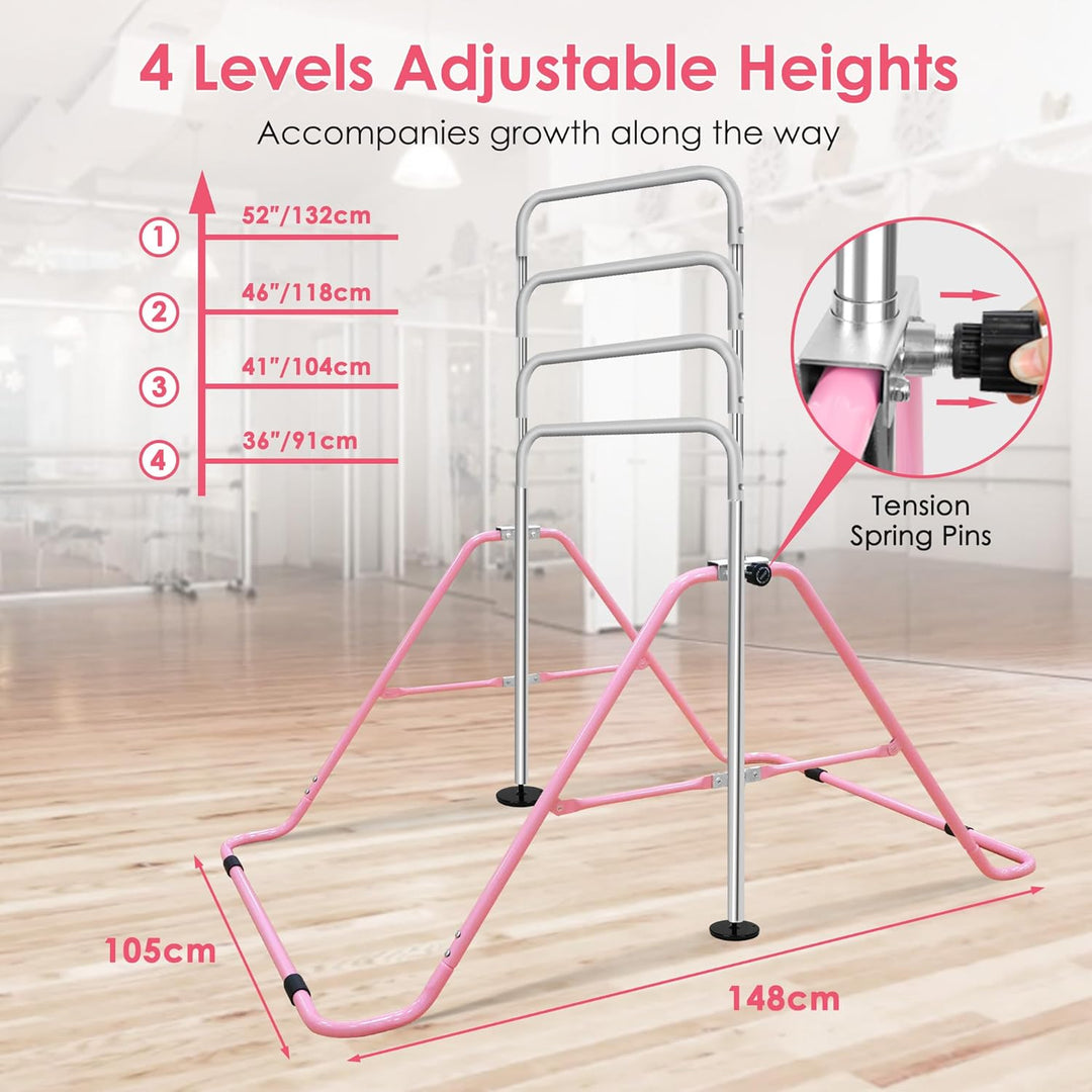 ORIENTOOLS Kinder Gymnastikstange Höhenverstellbare horizontale Stangen Faltbar Gymnastik Junior Tra