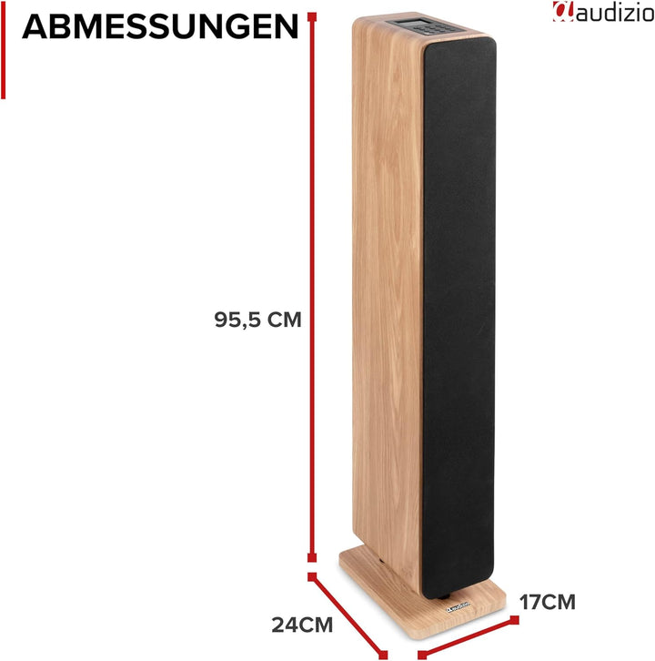 Audizio Arco - Standlautsprecher Aktiv 2er Set, Bluetooth 5.4 & DAB Radio, 320 Watt HiFi Lautspreche