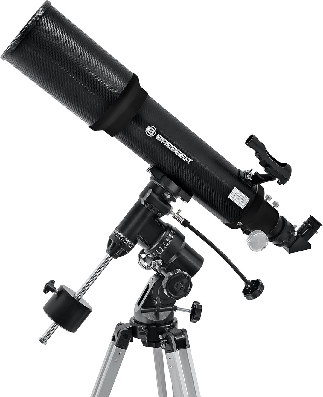Bresser AR-102/600 EQ-3 Refraktor Teleskop mit 3-Bein-Stativ aus Aluminium, EQ3-Montierung, LED-Leuc