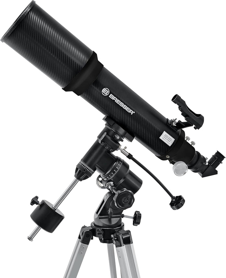 Bresser AR-102/600 EQ-3 Refraktor Teleskop mit 3-Bein-Stativ aus Aluminium, EQ3-Montierung, LED-Leuc