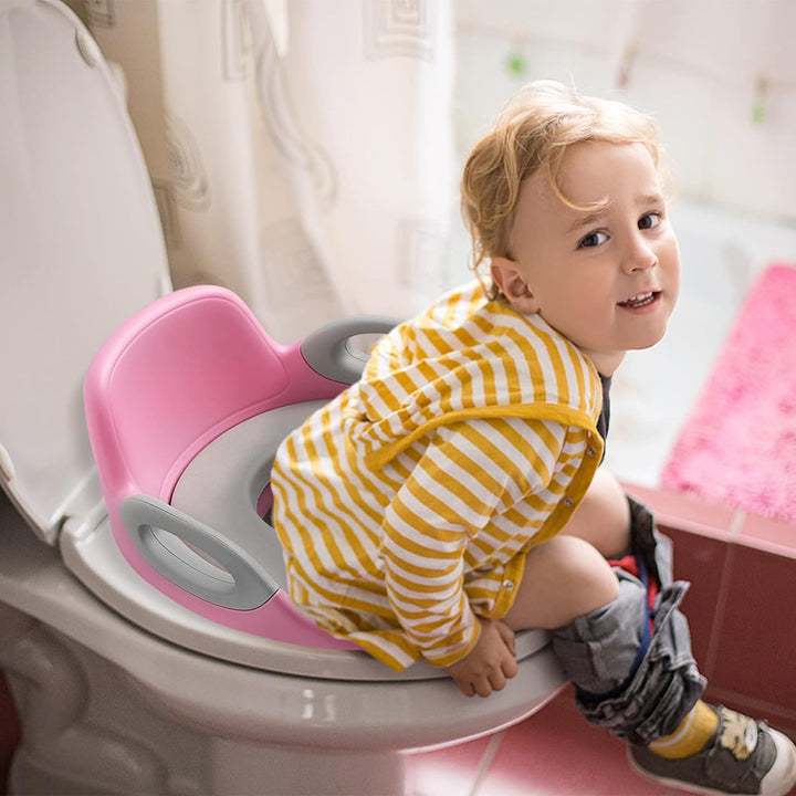 Kinder Toilettensitz WC-Sitz für Junge und Mädchen Kindertoilettensitz für Kissengriff und Rückenleh