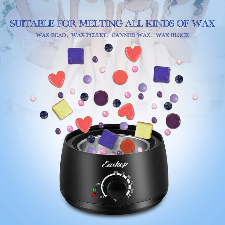 Easkep Wachswärmer Waxing Set mit 500g Wachsbohnen- Warm Wax Set wachsmaschine enthaarung set - Waxi