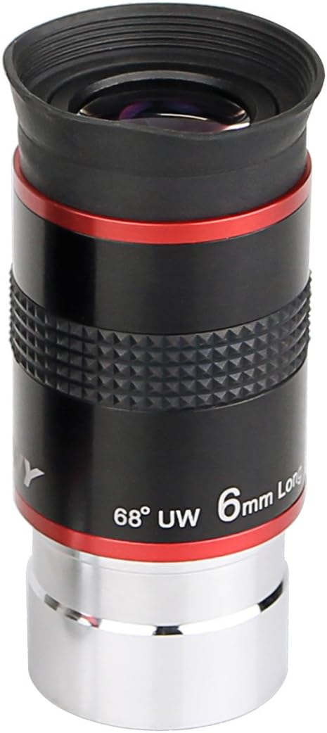 Svbony Teleskop Okular 6mm, 1,25” 68° Weiterwinkel Angenehmes Okulare FMC Sichtfeld Scharfe Bilder,