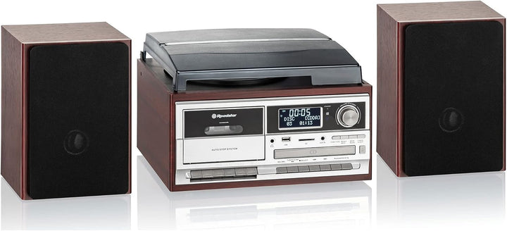 Roadstar HIF-8892 D+BT Stereoanlage (Retro-Musikanlage mit Plattenspieler, CD-Player, DAB+, Bluetoot