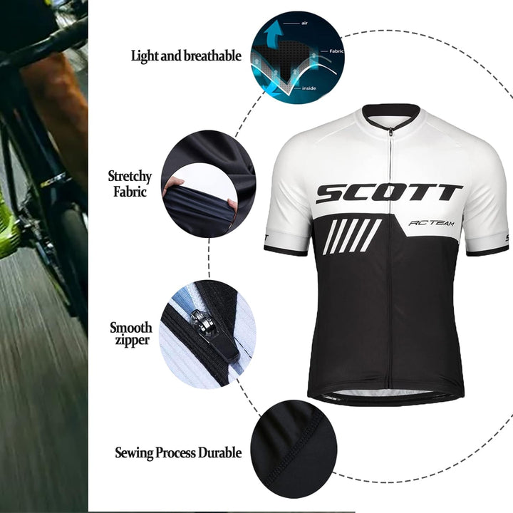 HOMTOL Herren Fahrrad Anzüge Kurzarm Fahrrad Trikot set Atmungsaktive Radtrikot Fahrradbekleidung Se