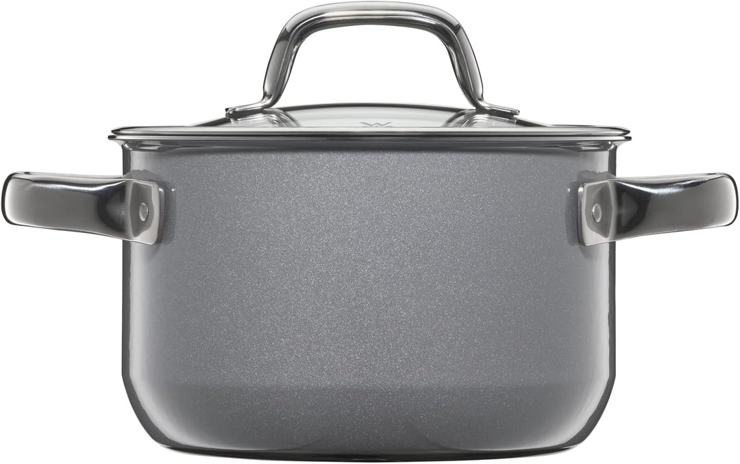 WMF Fusiontec Mineral Kochtopf klein 16 cm, Glasdeckel, Fleischtopf Induktion 1,3l, High-Tech Kerami