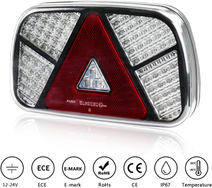 AOHEWEI Trailer Rücklichter Kit 12V/24V wasserdicht Blinker/Bremse/Rücklicht/Rückwärts/Nebel/Reflekt