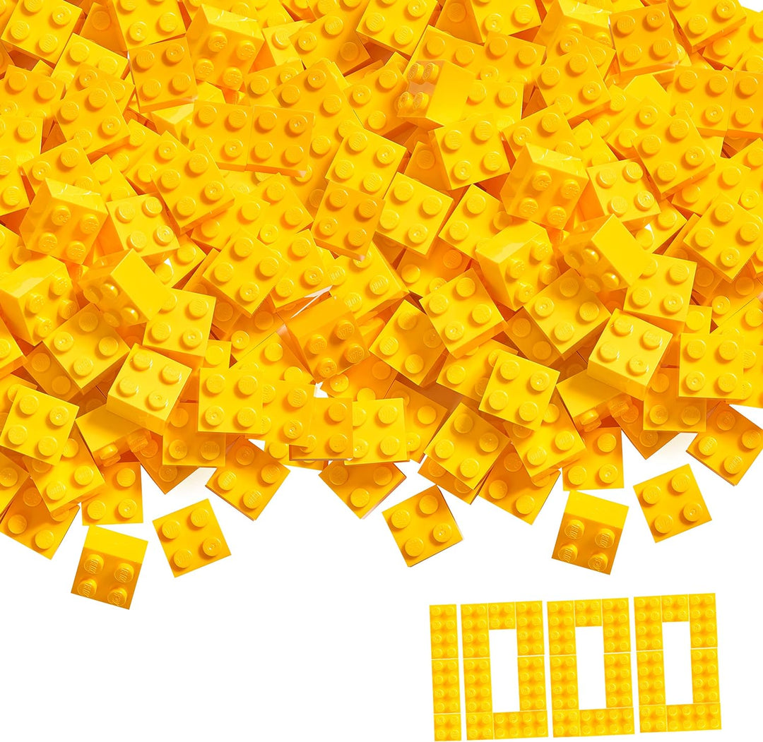 Simba 104114116 - Blox, 1000 gelbe Bausteine für Kinder ab 3 Jahren, 4er Steine, im Karton, vollkomp