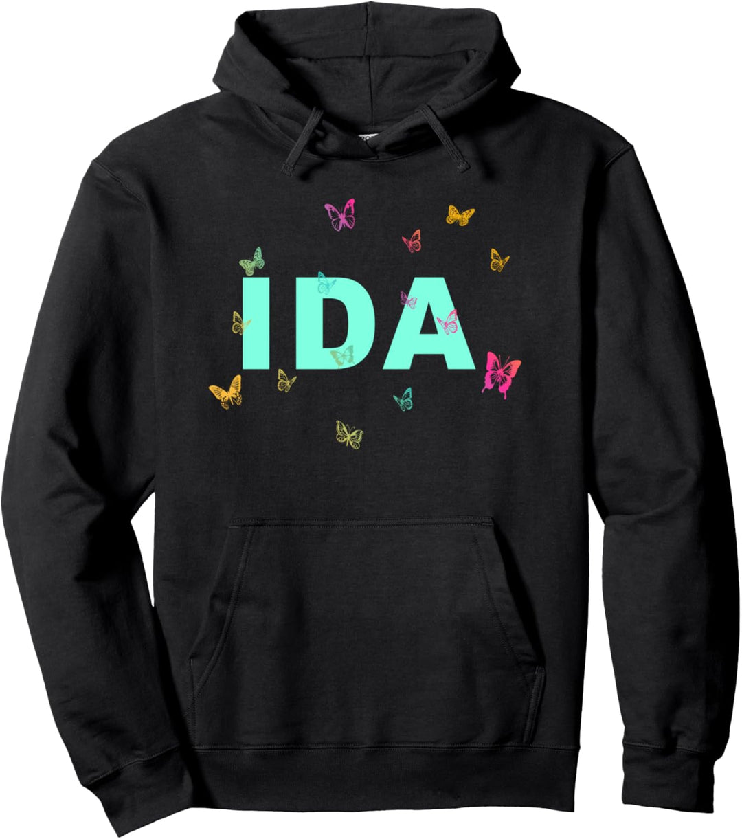 Ida - Schöner Name mit bunten Schmetterlingen Pullover Hoodie