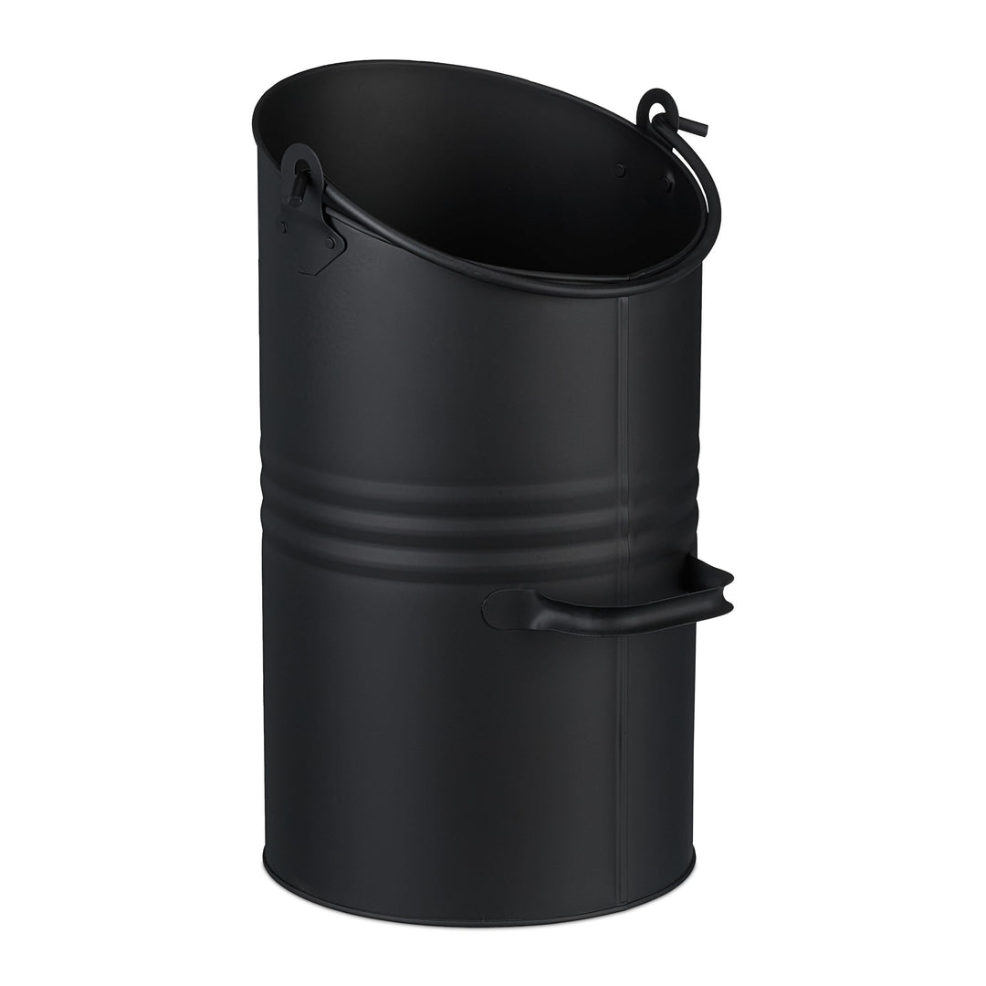 Relaxdays Kohlenschütte, 12 Liter, Eisen, Kohleeimer mit Griff & Henkel, Kohlekorb zum Nachfüllen, K