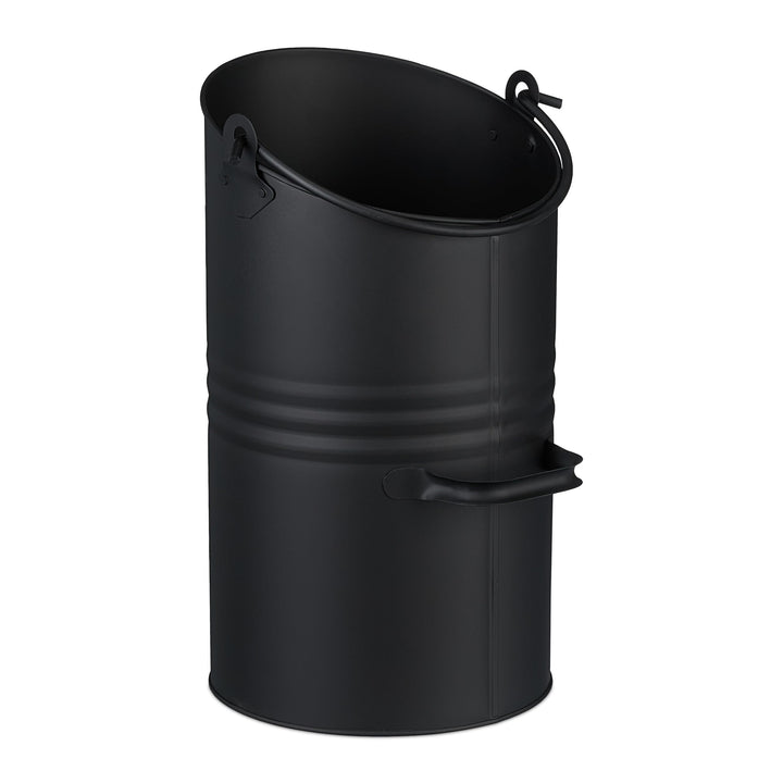 Relaxdays Kohlenschütte, 12 Liter, Eisen, Kohleeimer mit Griff & Henkel, Kohlekorb zum Nachfüllen, K