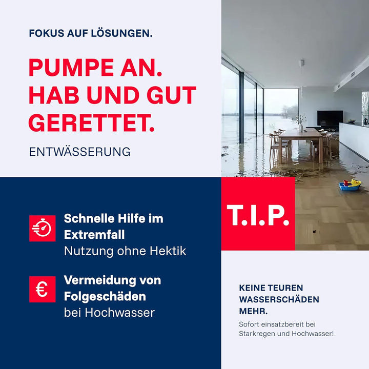T.I.P. Anti Flut Kit (20.000l/h Fördermenge, 1mm Flachabsaugend mit Duo-Ring, Schutz vor Überschwemm