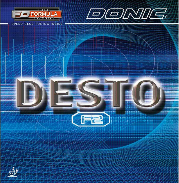 Donic Belag Desto F2 Schwarz 2,0 mm, Schwarz 2,0 mm