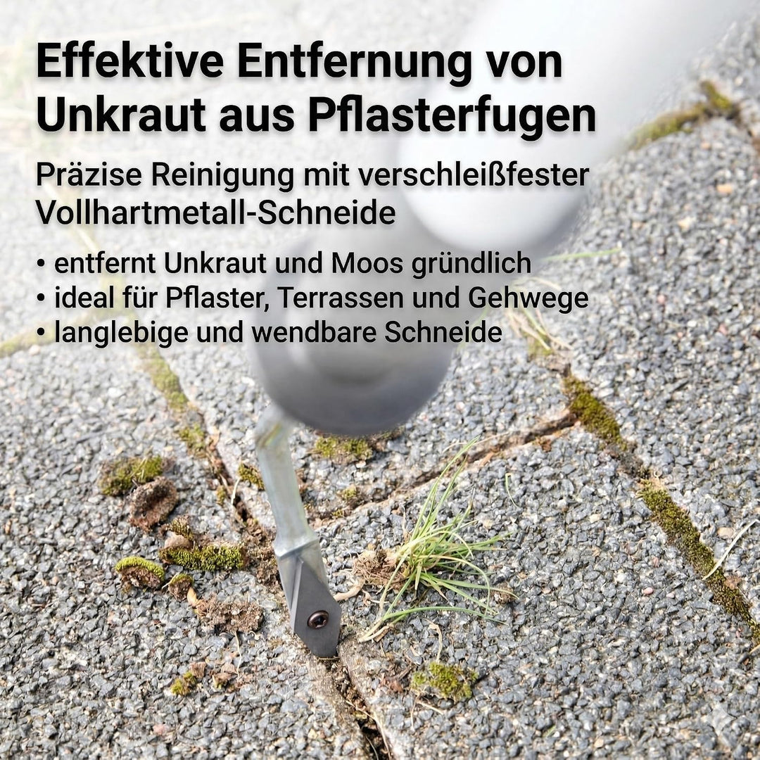 Fugenkratzer Fugenreiniger Unkrautkratzer Schneide aus Vollhartmetall verschleissfest wendbar Handgr