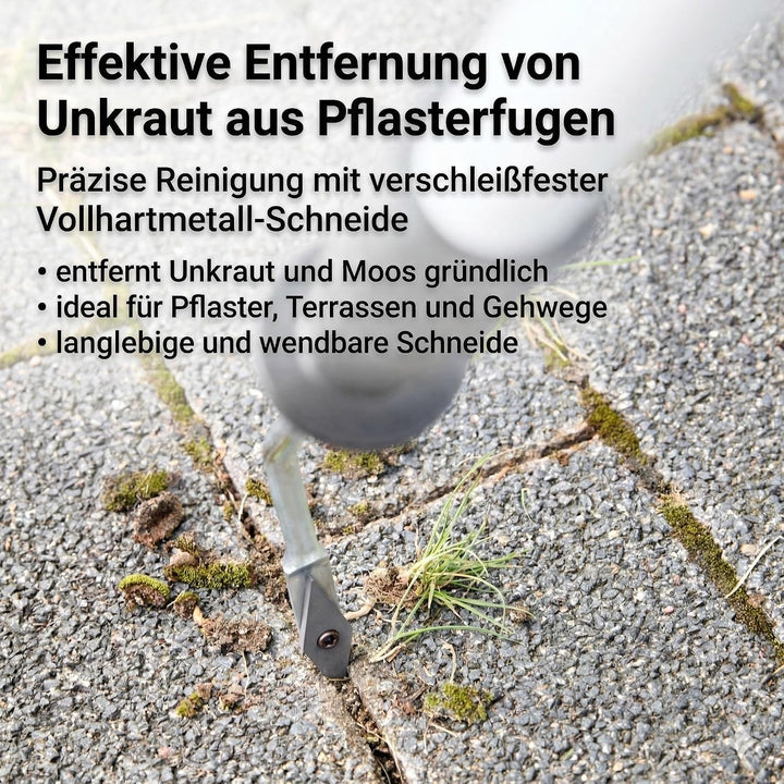 Fugenkratzer Fugenreiniger Unkrautkratzer Schneide aus Vollhartmetall verschleissfest wendbar Handgr