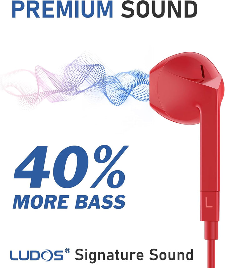 LUDOS FEROX USB C Kopfhörer, 5 Jahre Garantie für iPhone 16 15 Pro Max Plus Samsung Galaxy S24 S23 U