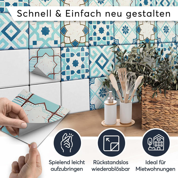 CREATISTO Mosaik-Fliesen Fliesensticker Fliesenfolie - Hochwertige Sticker Aufkleber für Wandfliesen