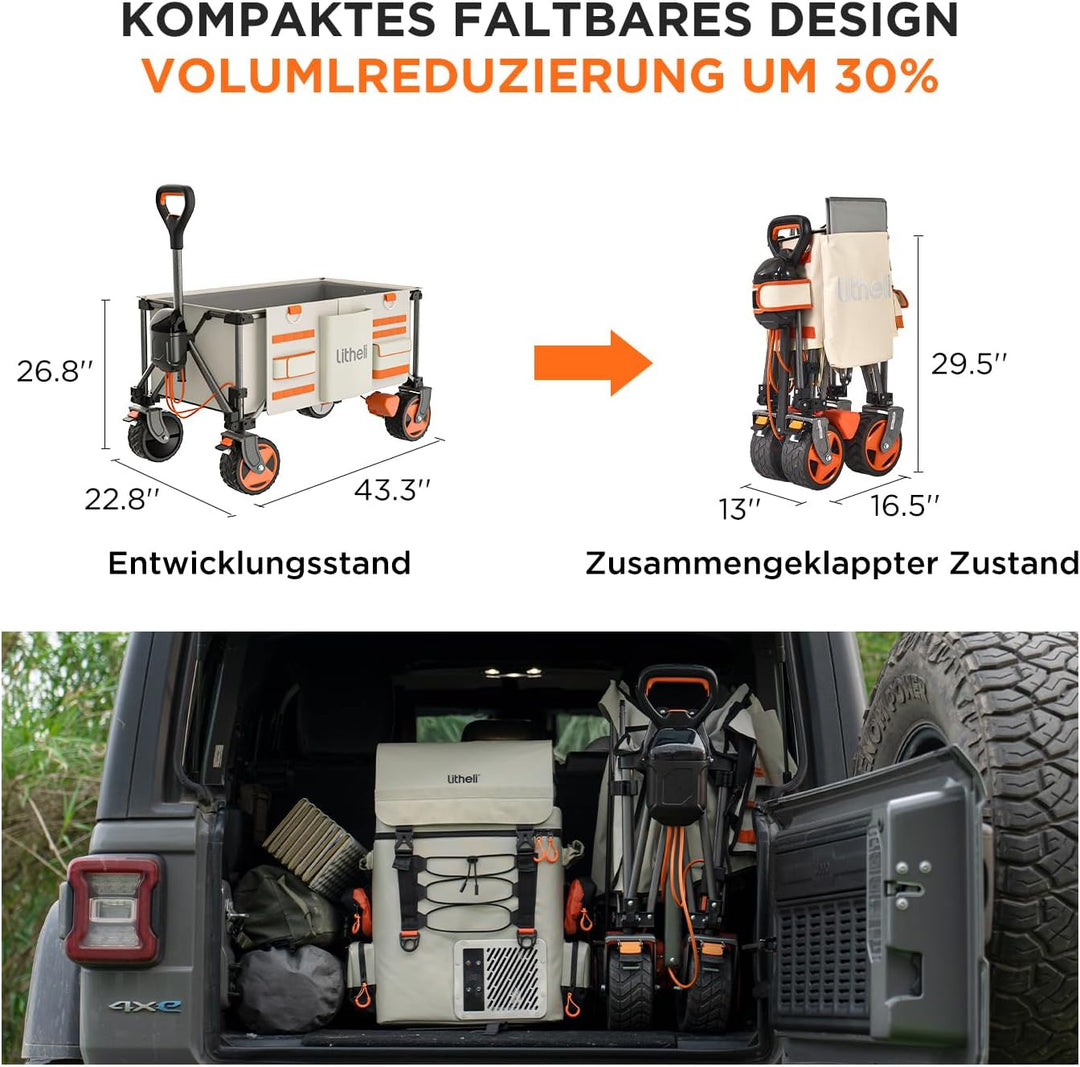 Litheli Faltbare Trolley Dach Markise für Bollerwagen, Sonnenschutz 600D Oxford Stoff Cart Dach für