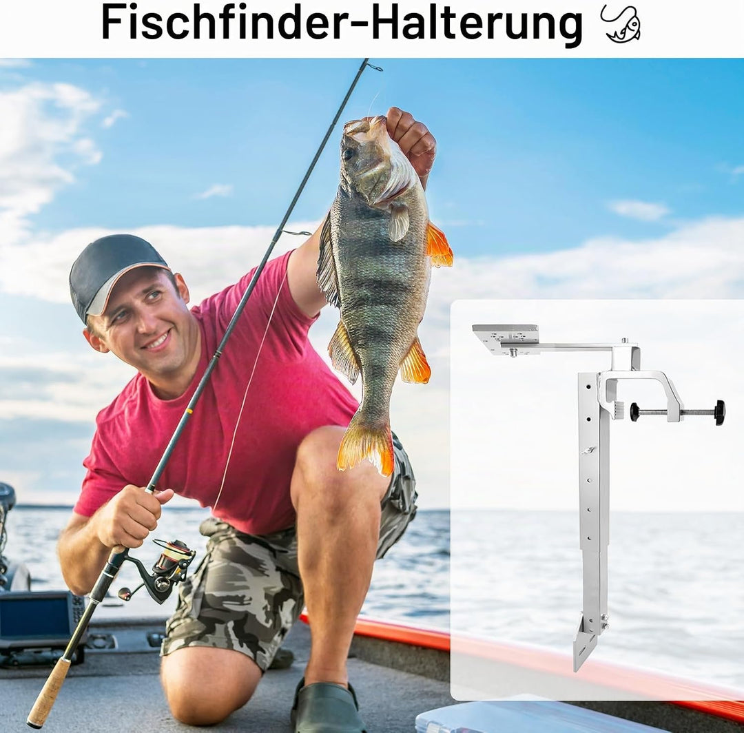 Fischfinderhalterung, Fischfinder Echolot Angeln Halterung 360° Schwenkbarer Aluminium Fischfinder-H