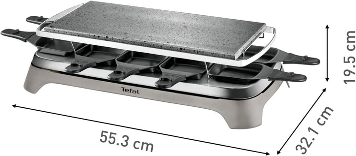 Tefal PR457B Pierrade Raclette | 1350 Watt | Grill-Platte aus Stein + 10 antihaftbeschichtete Pfännc